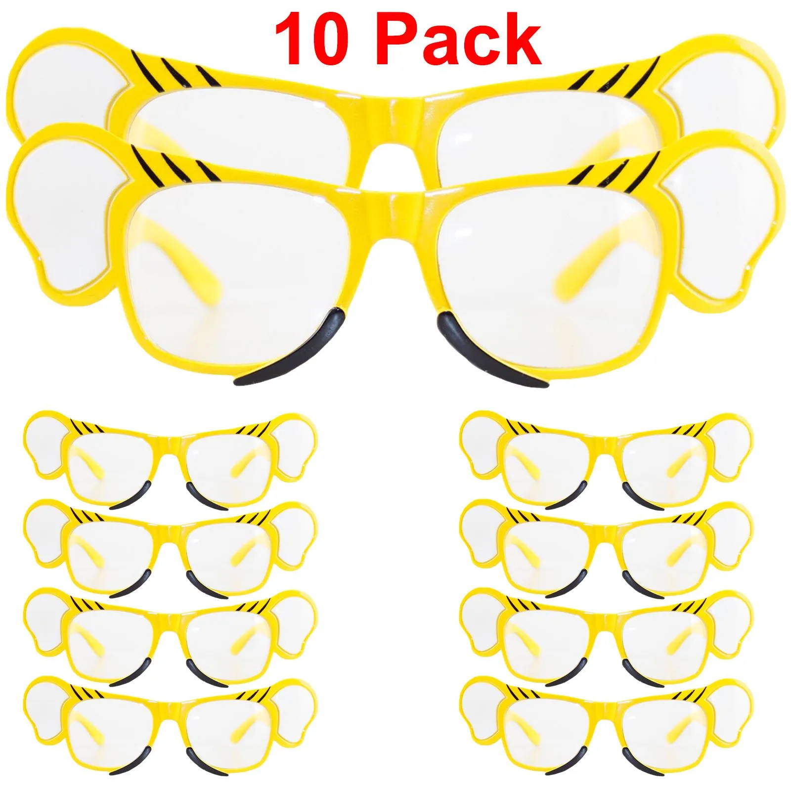 10 Pack Neon Summer Fancy Hula Glasses