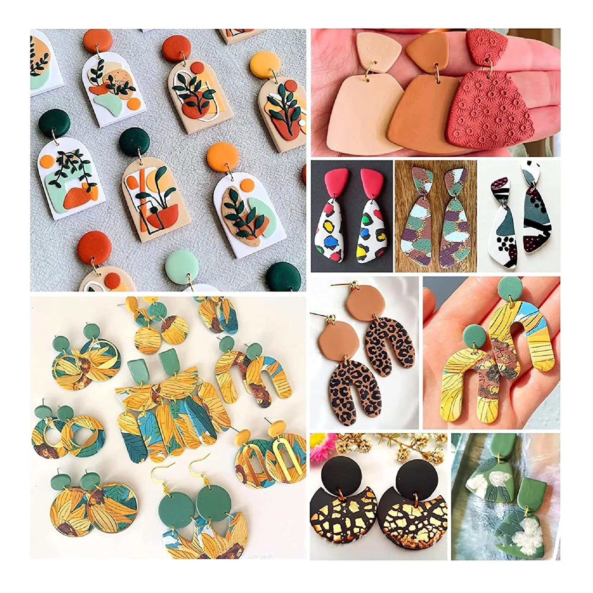 24 Pieces Polymer Clay Cutters | Clay Earring Jewelry Kit For Making Metal | Tool Set With Geometric Circle Corma
