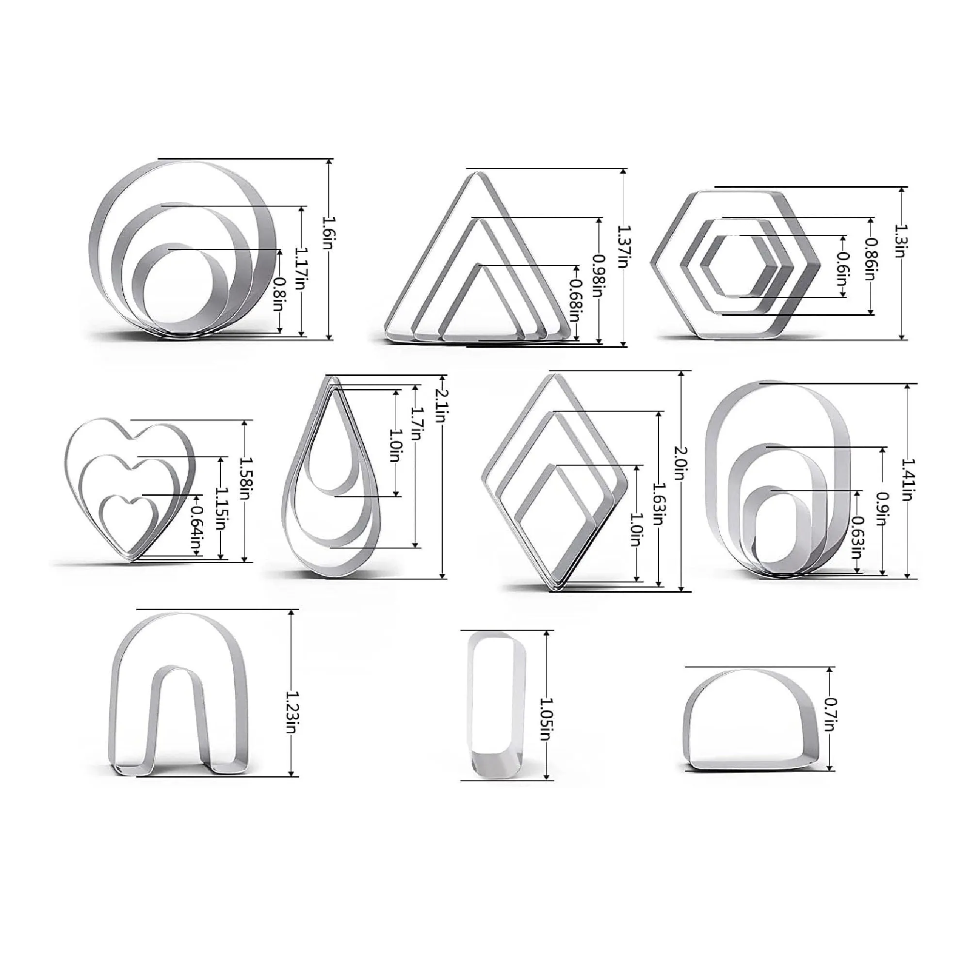 24 Pieces Polymer Clay Cutters | Clay Earring Jewelry Kit For Making Metal | Tool Set With Geometric Circle Corma