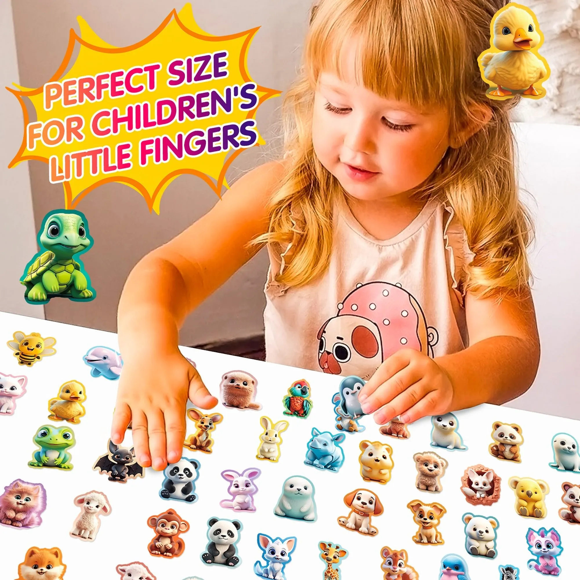 50pcs Cartoon Animal Stickers ins High Definition UV-Proof Waterproof Vinyl Sticker for DIY Scrapbook Laptop Phone Decor