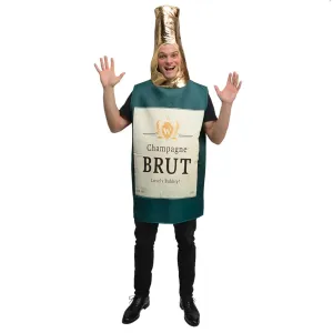 Adults Funny Champagne Bottle Drink Fancy Dress Costume One Size