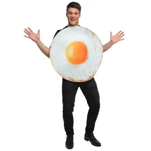 Adults Funny Fried Egg Food Drink Fancy Dress Costume One Size