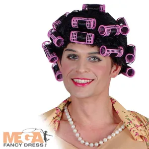 Adults Granny Funny Novelty Costume Wig with Rollers