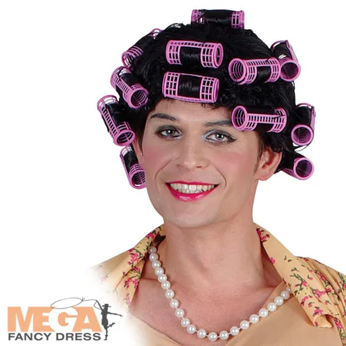 Adults Granny Funny Novelty Costume Wig with Rollers