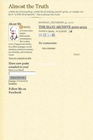 Almost the Truth: The Blog Archive 2010-2012