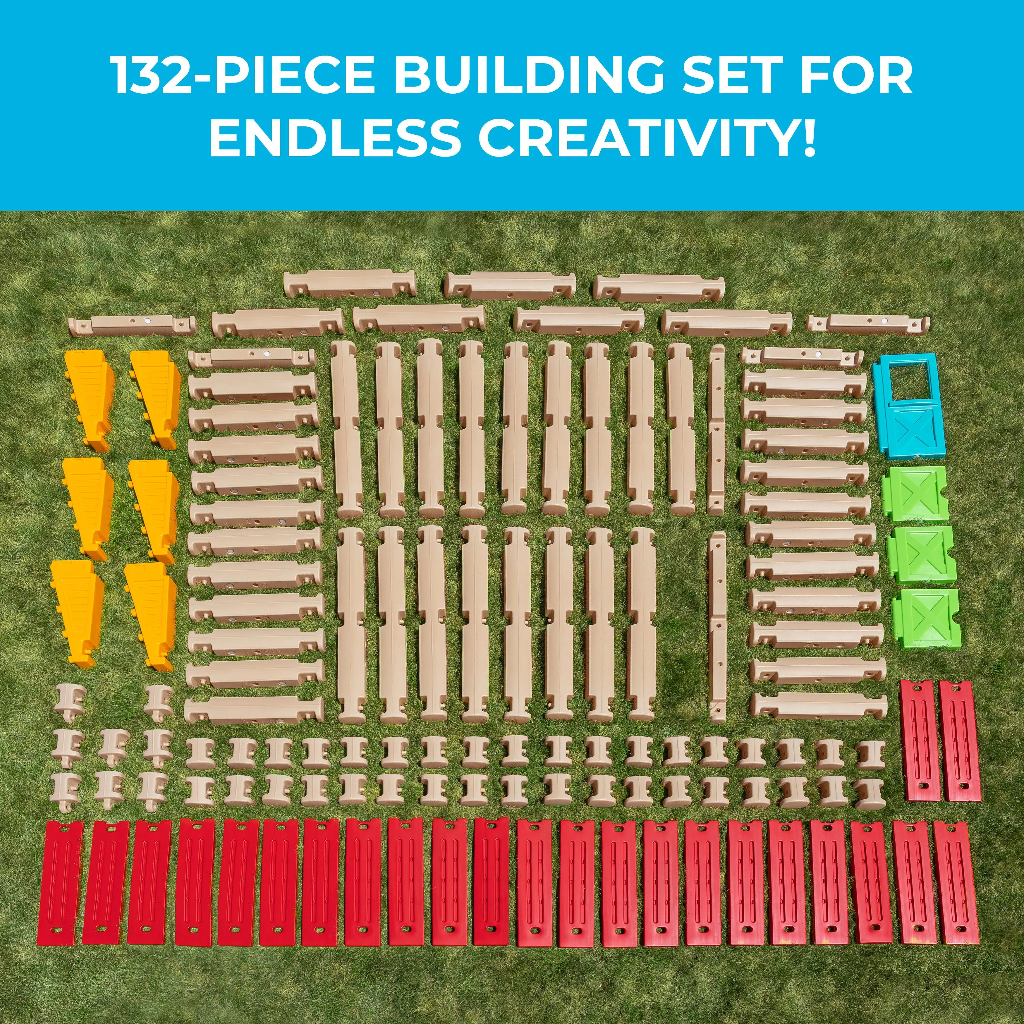 Big Builders Playhouse Tables & More™ 132 Piece Building Set