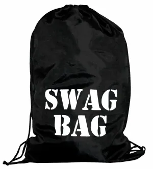 Black SWAG Printed Gymsac Bag Funny Thief Burglar Fancy Dress Accessory