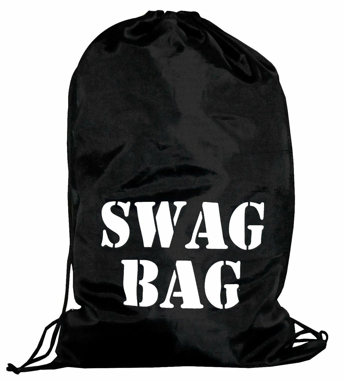 Black SWAG Printed Gymsac Bag Funny Thief Burglar Fancy Dress Accessory