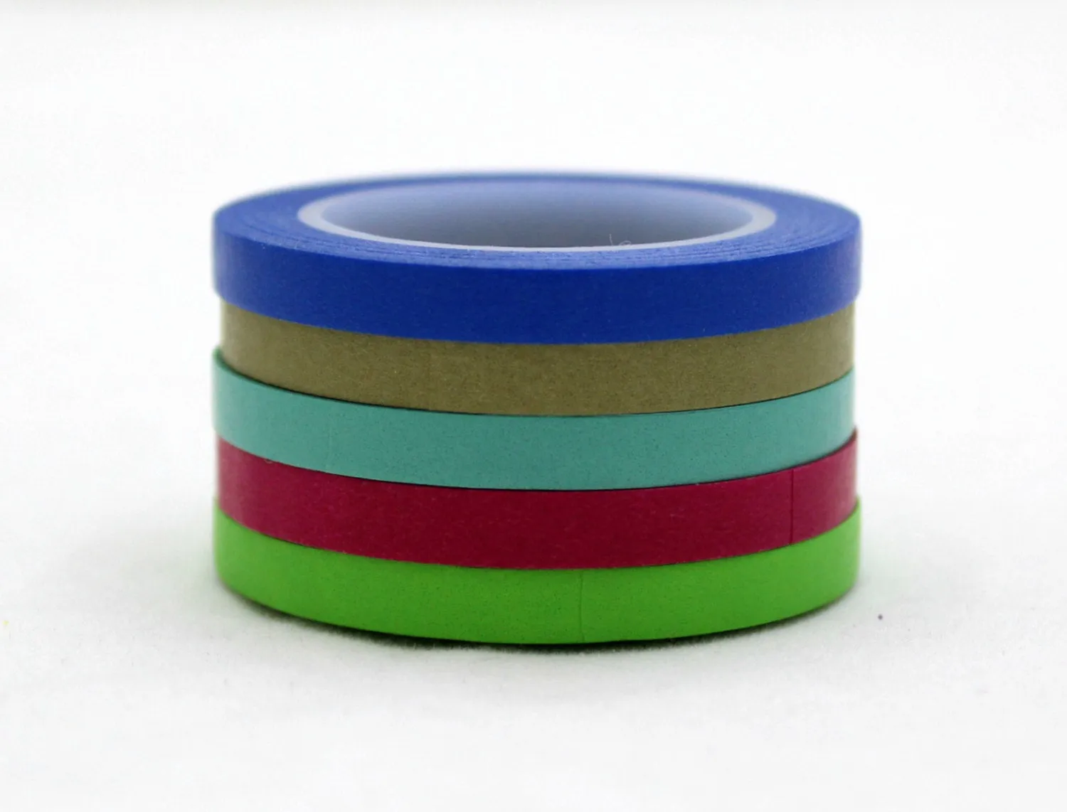 blue thin 5pcs sets washi tapes - planner stickers-craft supplies- solid washi- scrapbooking- erin condren-solid washi tape- Love My Tapes