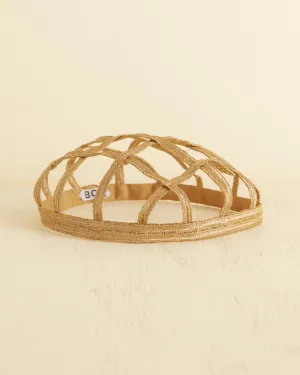Braided Lamé Juliet Cap - Gold
