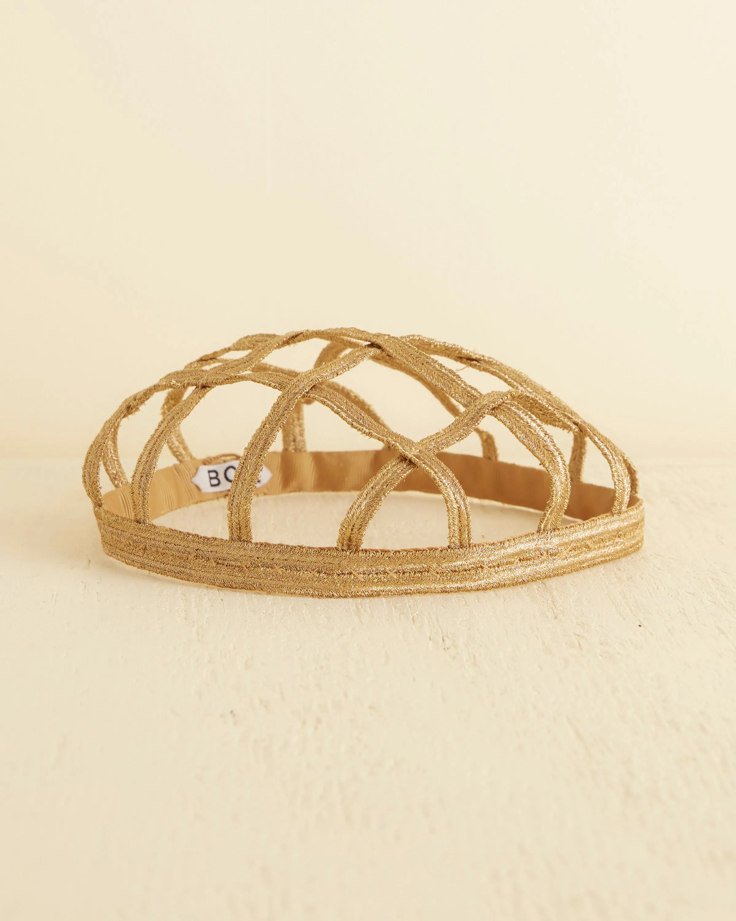 Braided Lamé Juliet Cap - Gold