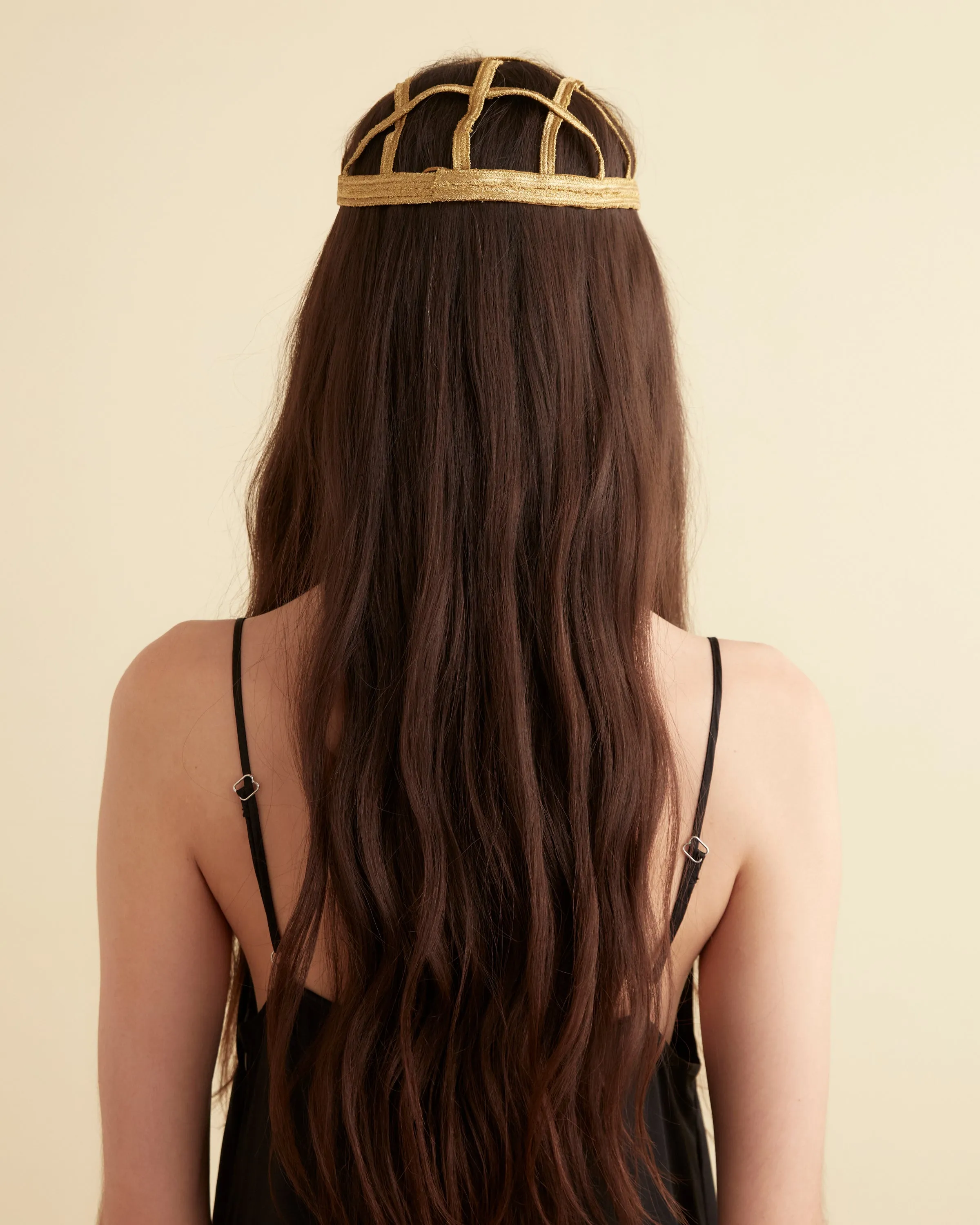 Braided Lamé Juliet Cap - Gold