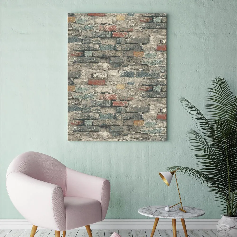 Brick Alley Peel & Stick Wallpaper in Blue
