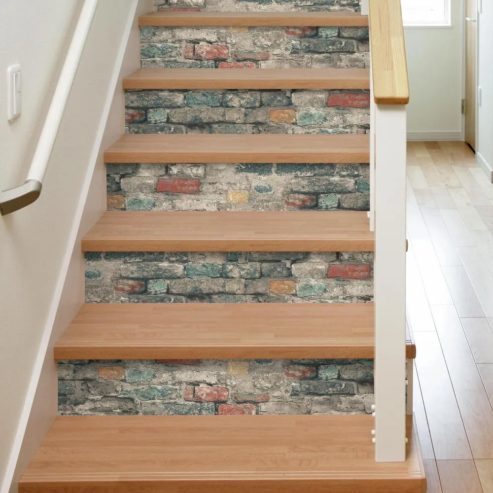 Brick Alley Peel & Stick Wallpaper in Blue