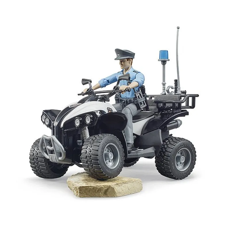 Bruder 63011 Police Quad w/ Light Skin Policeman and Accessories