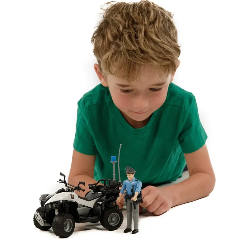 Bruder 63011 Police Quad w/ Light Skin Policeman and Accessories