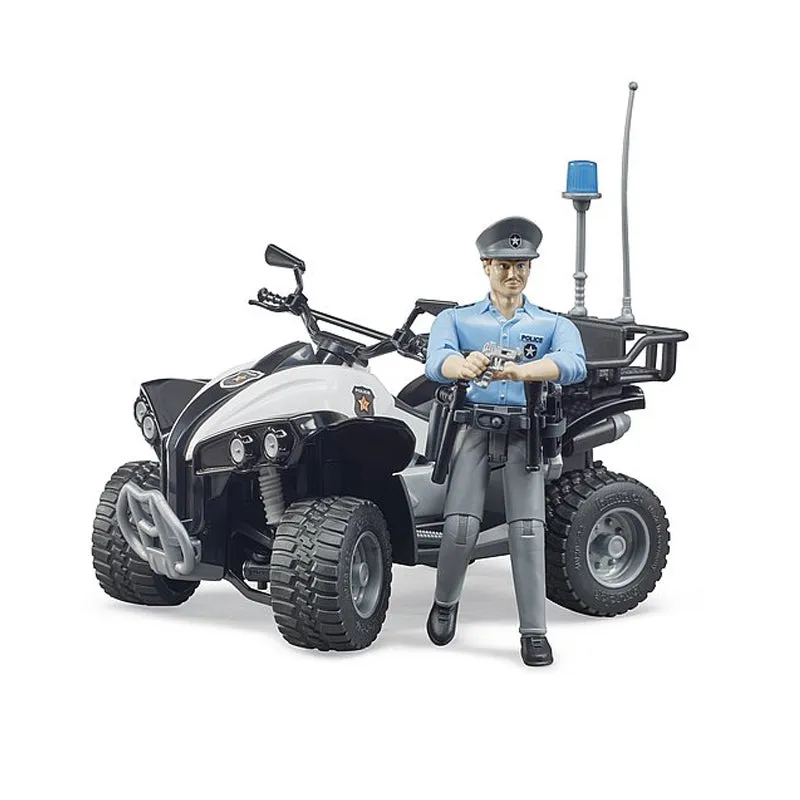 Bruder 63011 Police Quad w/ Light Skin Policeman and Accessories