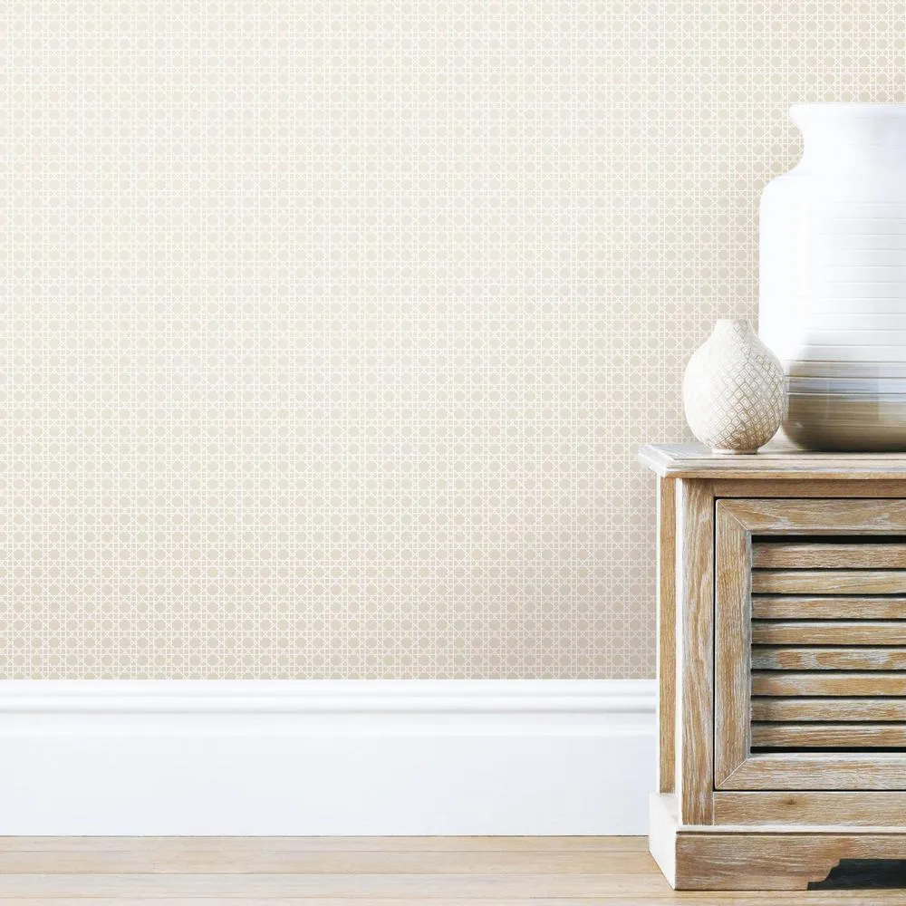 Caning Peel & Stick Wallpaper in Tan
