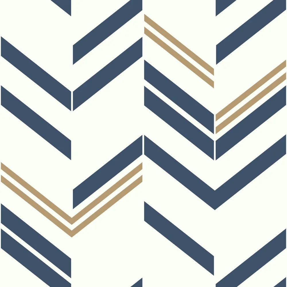 Chevron Stripe Peel & Stick Wallpaper in Blue