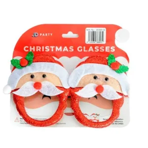 Christmas Glasses with Twin Santa