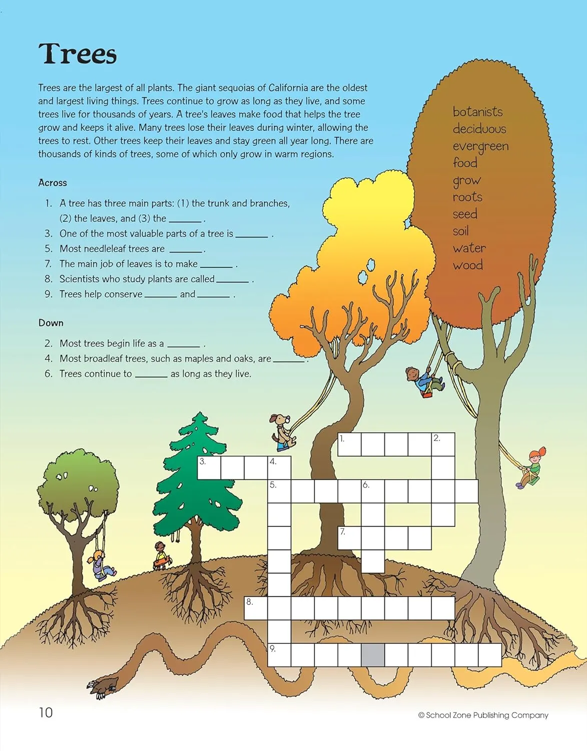 Crosswords Workbook - Ages 6 , Word Puzzles, Vocabulary, Spelling, and More