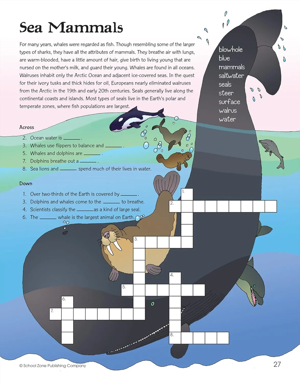 Crosswords Workbook - Ages 6 , Word Puzzles, Vocabulary, Spelling, and More