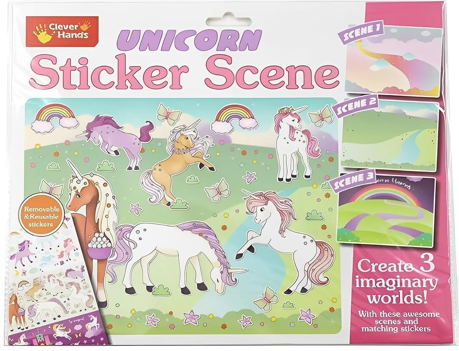 DIY 3in1 Reusable Sticker Art Scenes - Unicorn