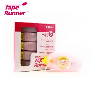 Double Sided Adhesive Tape 5 Set, Colorful, Durable Applicator. Acid Free, PAT Approved. Tape Runner Perfect for Scapbooking, Bullet Journal