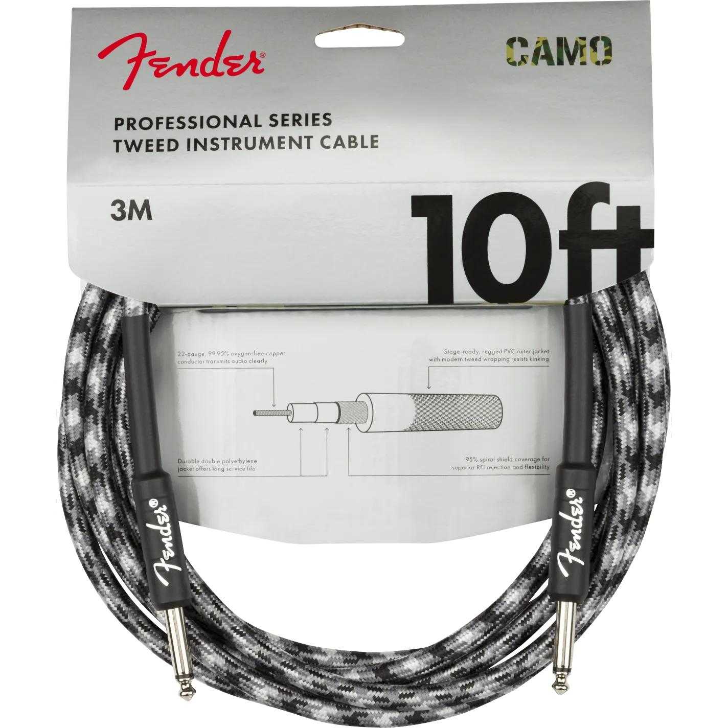 Fender Professional Series Cable, Camo 10ft