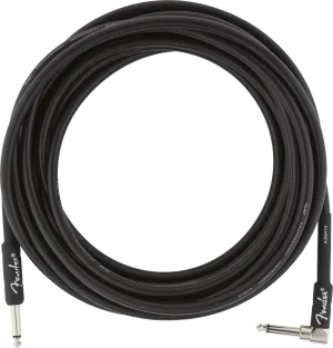 Fender PROFESSIONAL Straight/Angle Instrument Cable (Black) - 18.6'