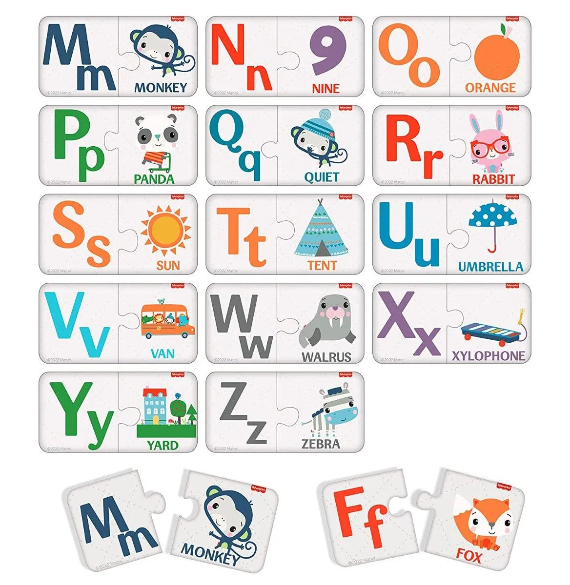 Fisher Price Fun with Alphabets 56 Pieces Alphabet Matching Puzzles for Kids