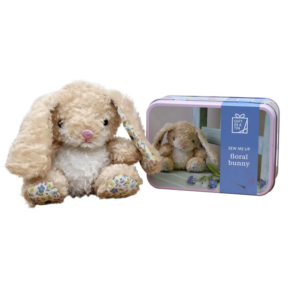 Floral Bunny Sew Me Up Gift in a Tin