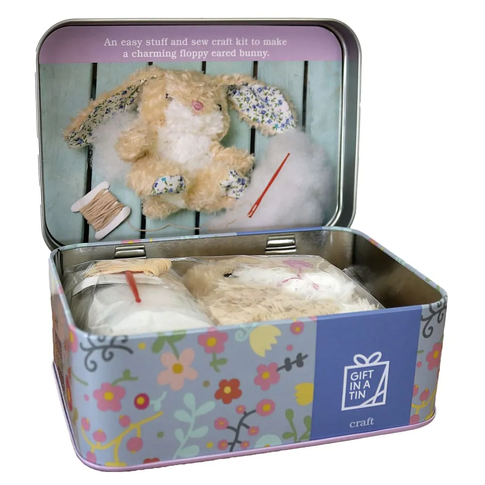 Floral Bunny Sew Me Up Gift in a Tin