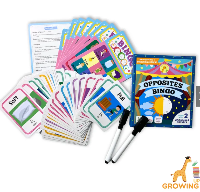 Growing Up Academy Educational Card Game – Opposite Bingo