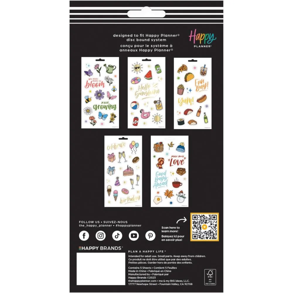 Happy Planner Sticker Sheets 5/Sheets All The Things Icons, 91 Pieces*