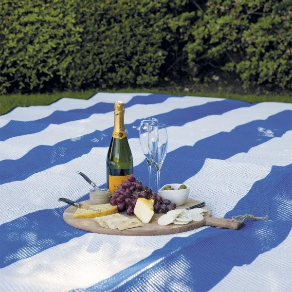Happy Tribe Picnic Mat- Blue Stripe
