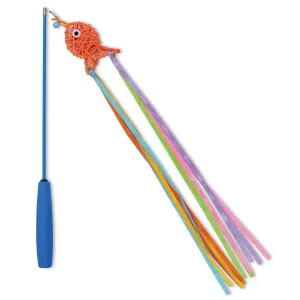 Kazoo Cat Toy Streamer Fish Play & Catch Wand