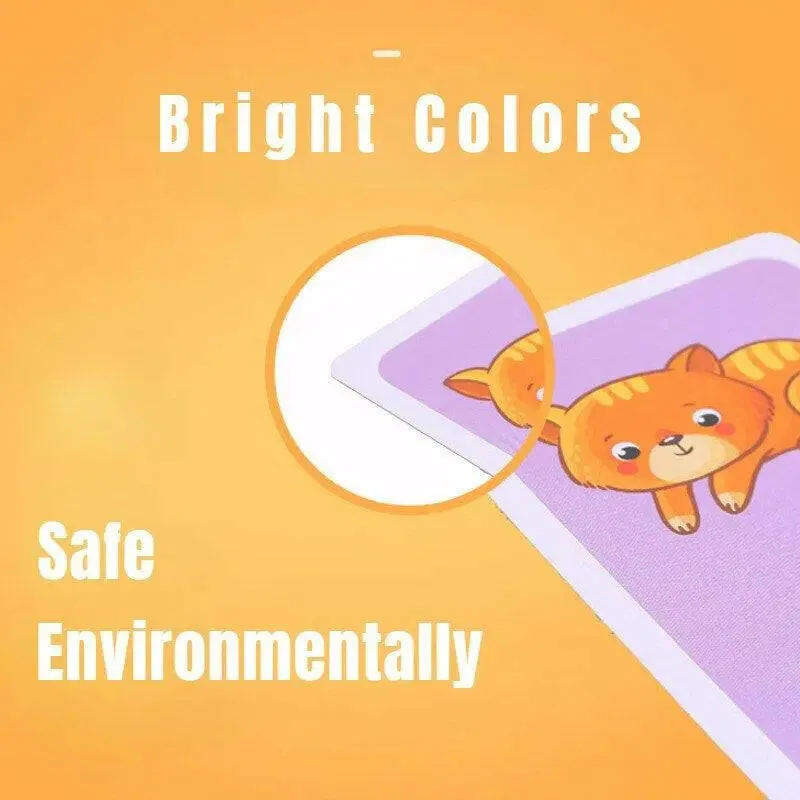 Kids Montessori Learning English Words Card Pocket Flash Cards
