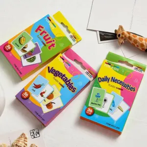 Kids Montessori Learning English Words Card Pocket Flash Cards