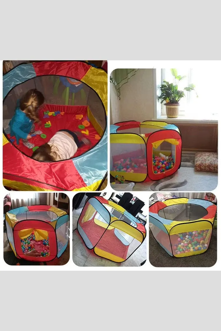 Kid's Six-Sided Black Border Playhouse Tent