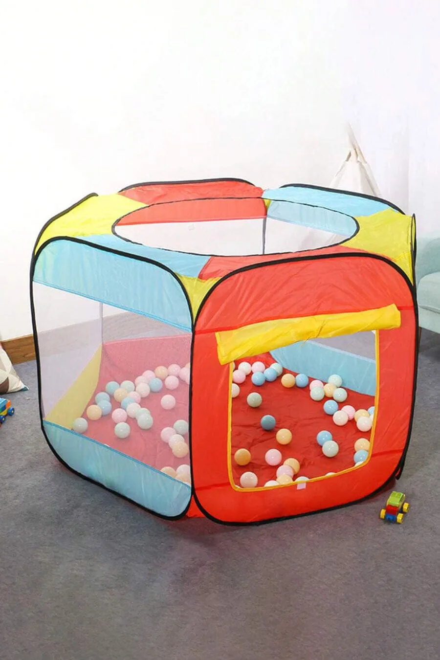 Kid's Six-Sided Black Border Playhouse Tent