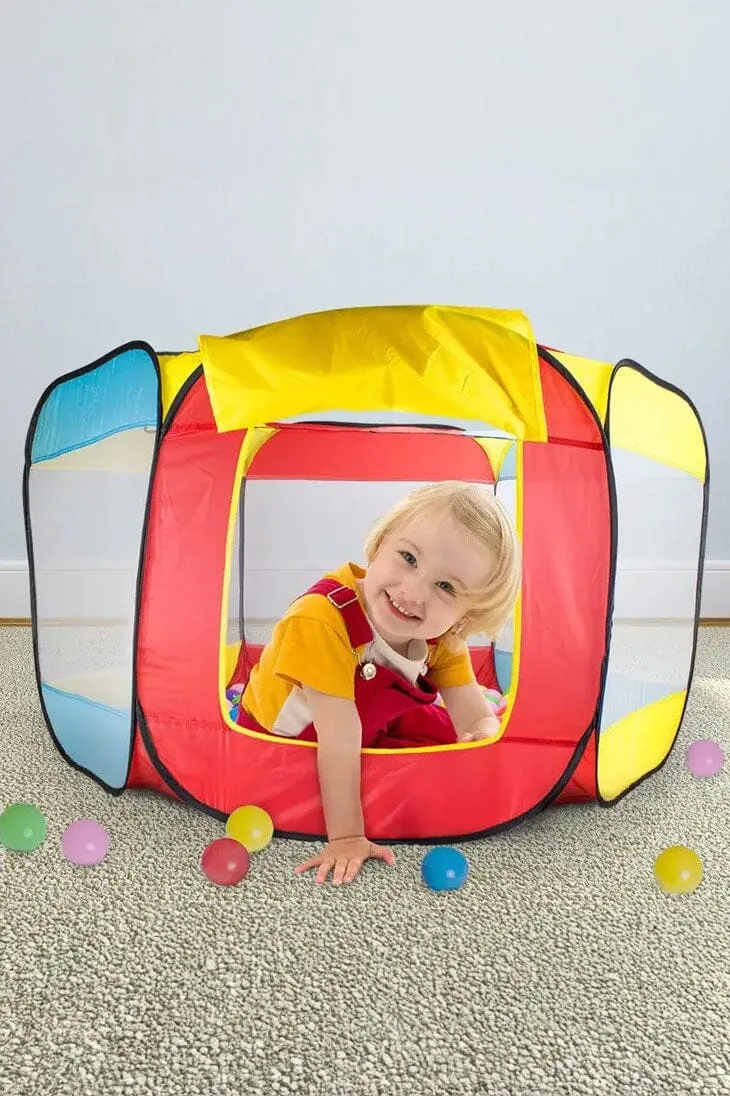 Kid's Six-Sided Black Border Playhouse Tent