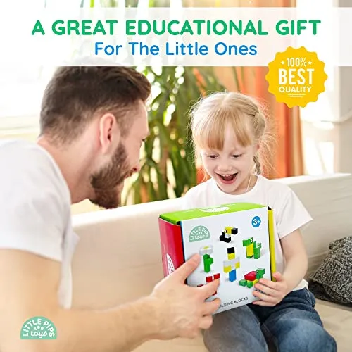 Little Pips Toys 50pcs Magnetic Blocks for Kids Ages 3 to 6 Motor Skills