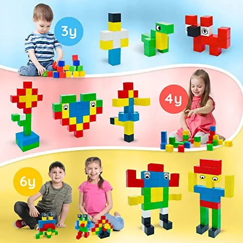 Little Pips Toys 50pcs Magnetic Blocks for Kids Ages 3 to 6 Motor Skills