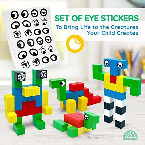 Little Pips Toys 50pcs Magnetic Blocks for Kids Ages 3 to 6 Motor Skills