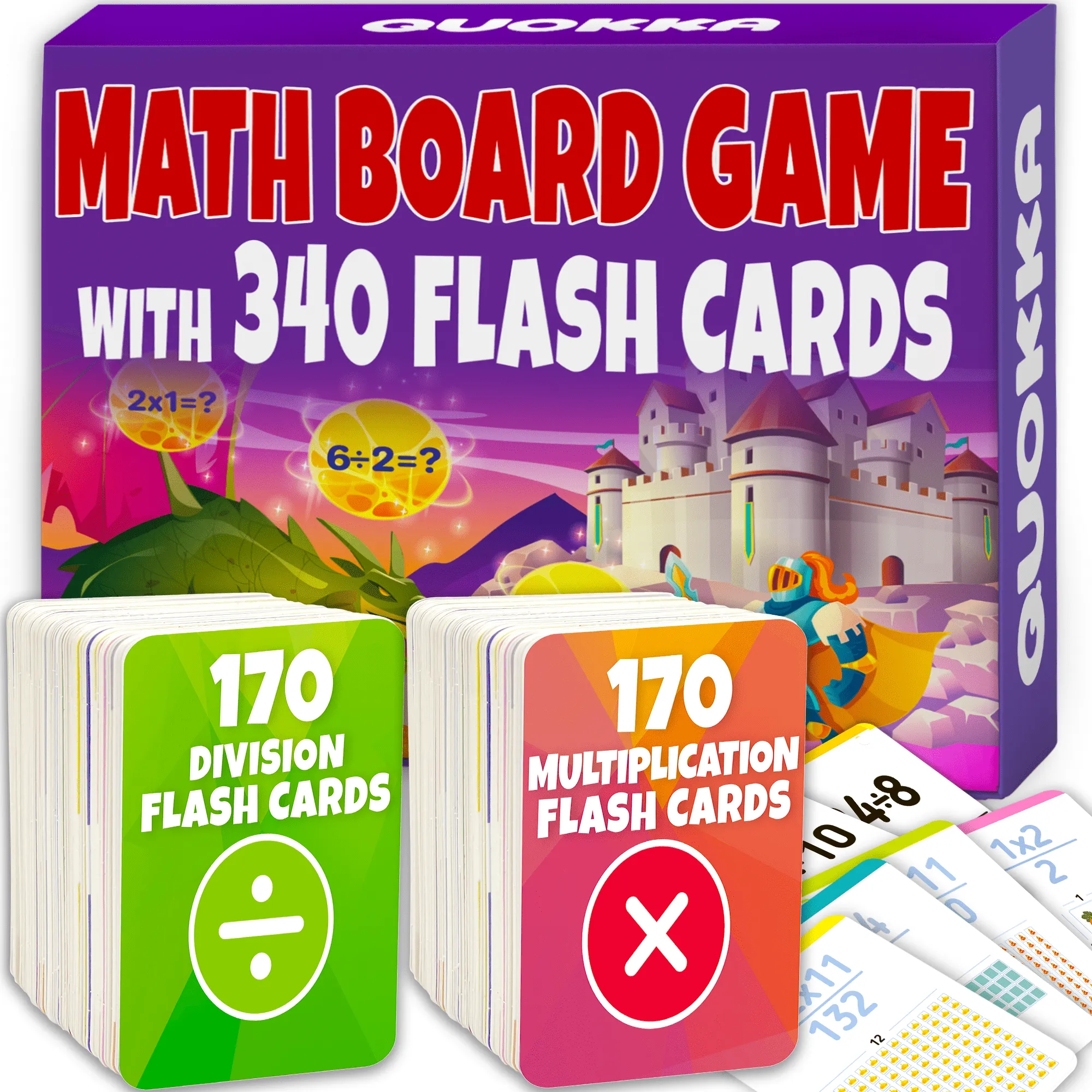 Math Games for Kids  | 340 Multiplication Division Flashcards