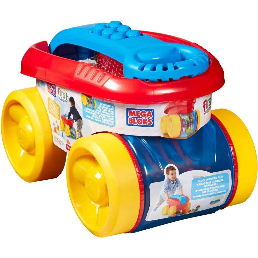 Mega Bloks First Builders Block Scooping Wagon Blue