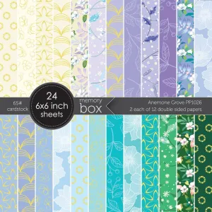Memory Box Paper Pad 6"x 6" 24/Pkg - Anemone Grove