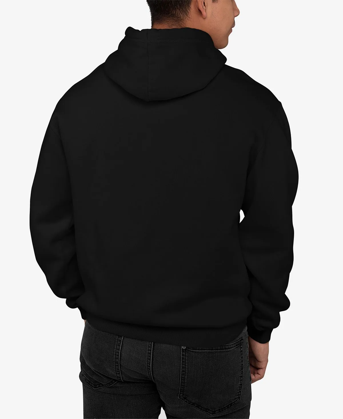 Men's hoodie music notes skull word art LA Pop Art, black