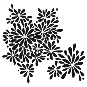 Mixed Media Stencil - Petal Splash, 6 x 6 in